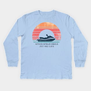 Retro Jet Ski Sunset - Watersports Enthusiast Tee Kids Long Sleeve T-Shirt